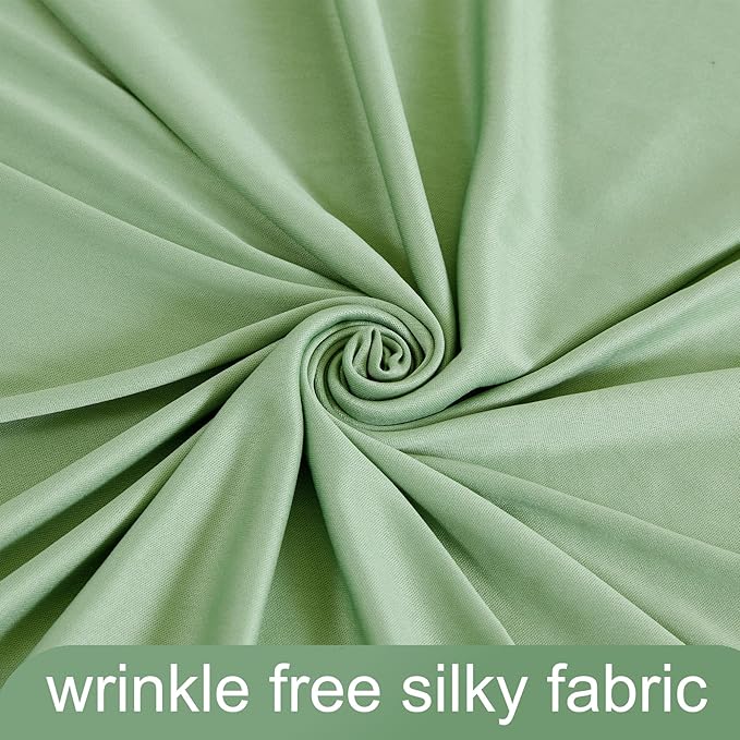 4 Panels Sage Green Backdrop Curtain for Parties Wrinkle Free Dark Green Photo Curtains Backdrop Drapes Fabric Decoration for Baby Shower Birthday Party Photography 20ft(W) x 10ft(H)