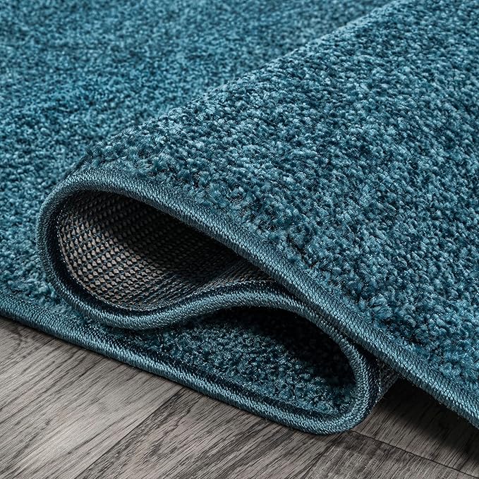 JONATHAN Y Haze Solid Low-Pile Turquoise Indoor Area Rug 3x5, Coastal,Bohemian,Minimalist,Classic, Easy-Cleaning for Living Room,Bedroom,Kitchen,Pet Friendly,Non-Shedding (SEU100H-3)