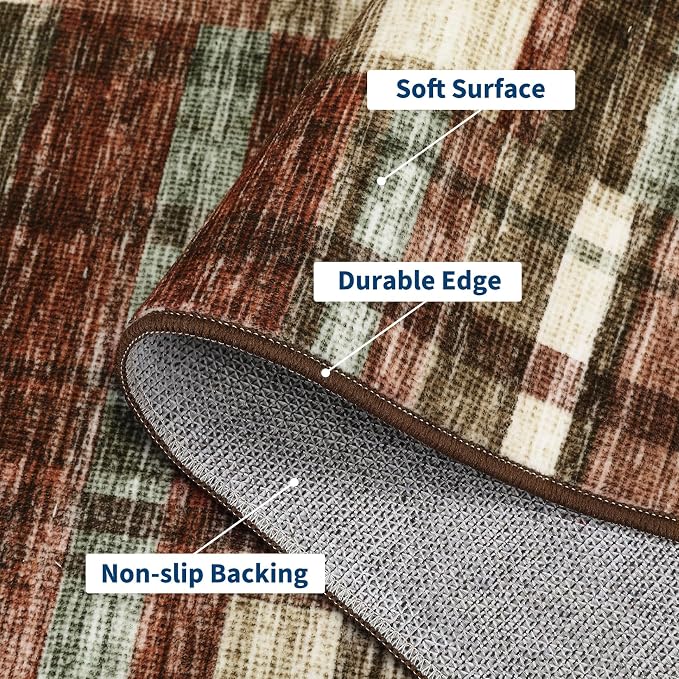 Washable Rug 10x13 Area Rug for Bedroom Modern Christmas Living Room Rug Non Slip Rustic Large Area Rug Soft Non Shedding Throw Rugs Stain Resistant Carpet for Dining Room Nursery 10'x13'