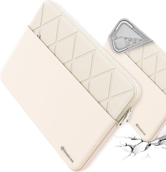 Smatree Laptop Sleeve for 15.6 inch MSI 15.6 Modern 15 H C13M/B13M, for Modern 15 B7M/B13M/B12M, Prestige 15 A11SC/A10SC, MSI Protective Laptop Case with Pocket, YKK Zipper, White (E602W)