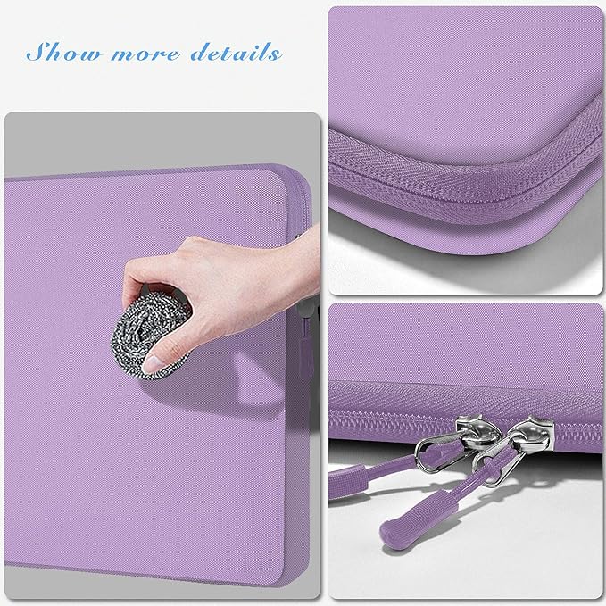 Hseok Laptop Case 15.6 Inch Sleeve, Shockproof Protective Water Repellent with Accessory Pocket,Compatible with Mac Pro 16 inch 2025-2019, Sleeve Bag for Most 15 15.6 16 Notebooks,Purple