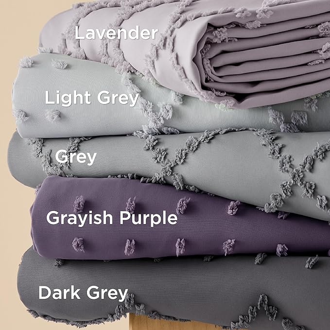 Bedsure Boho Duvet Cover King Size - Grey Breathable & Soft Boho Bedding, Machine Washable Comforter Cover for All Seasons, Includes 1 Duvet Cover 104"x90" with 2 Pillow Shams & Zipper Closure