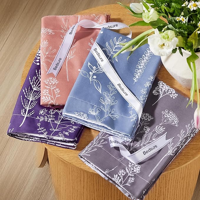 Bedsure Full Comforter Set - Dark Purple Bed Set, 3 Pieces Cute Floral Bedding, 1 Soft Reversible Botanical Flowers Comforter and 2 Pillow Shams