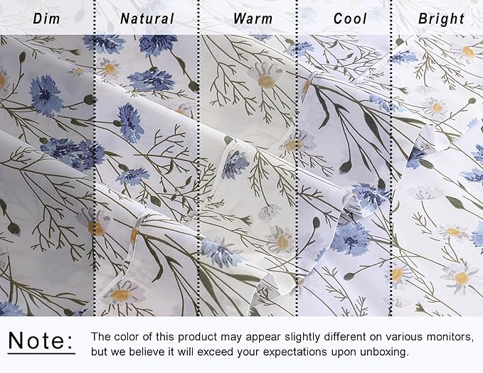 RUVANTI 100% Cotton King Size Sheets Set, 4 Pieces, Soft & Breathable Percale Weave Bedding, Deep Pocket 16", Hotel Standard, Crisp Cool Feel, Durable, Perfect Floral Bed Sheet, Sweet Pea