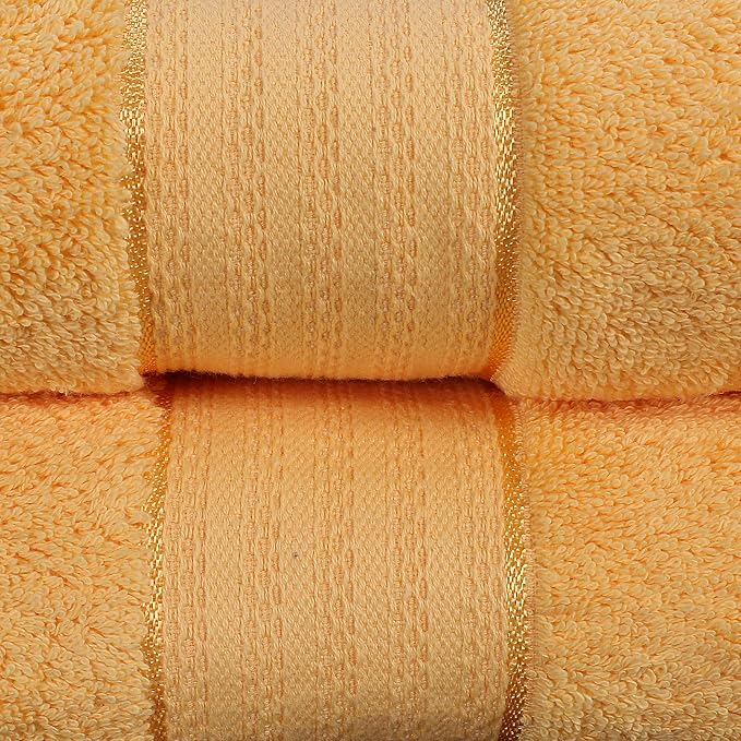 GLAMBURG 700 GSM Premium Cotton 2-Pack Oversized Extra Large Bath Sheet Set - 100% Combed Cotton - 2 Bath Sheets 35x70 - Luxury Hotel & Spa Quality - Durable Ultra Soft Highly Absorbent - Yellow