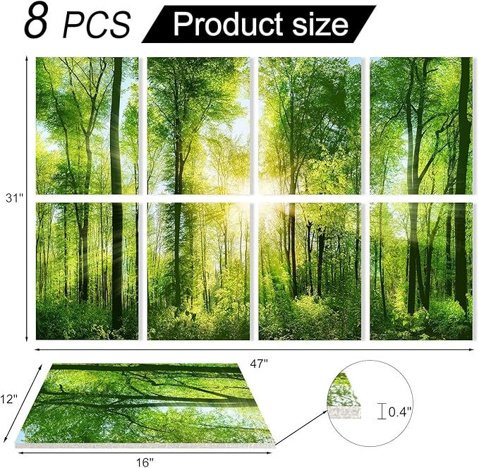YPY Sound Proofing Panels for Walls: 8 Pack 48"x32" Decorative Art Acoustic Panel Sound Dampening Panels Absorbing Treatment