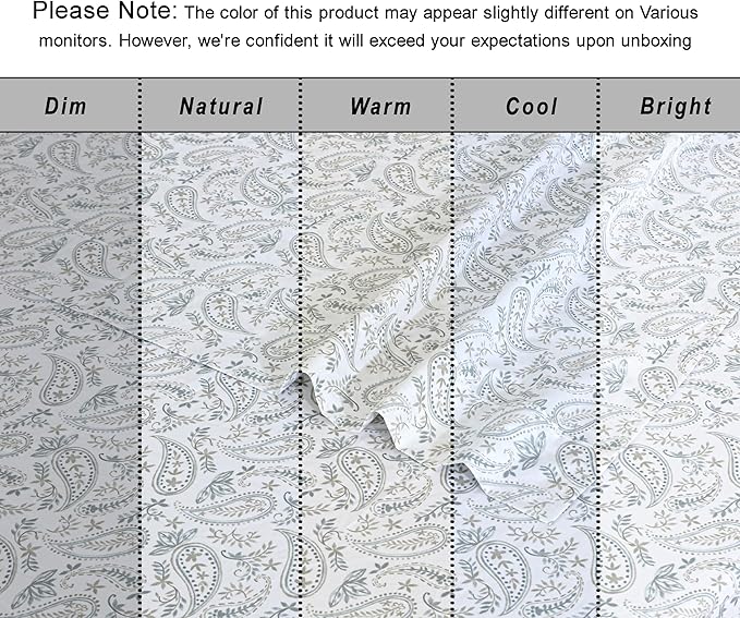 RUVANTI 100% Organic Cotton Sheets Twin Size, Percale Weave, GOTS Certified, 3-Piece Set, Deep Pocket 15", Crisp & Breathable, Soft Durable Bedding, Sábanas Algodón Orgánico – Ornate Oasis