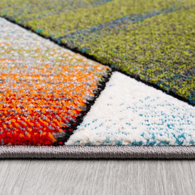 Paco Home Colorful Area Rug with Geometric Shapes in Multicolor, Size: 4' x 5'7"