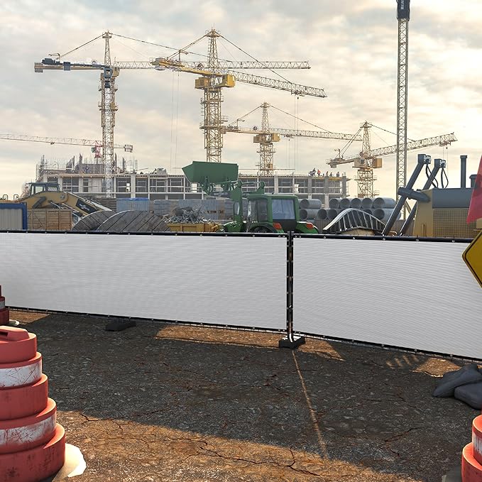 ColourTree Customized Size 6' Black and White Fence Screen Privacy Screen Heavy Duty Cable Zip Ties Included