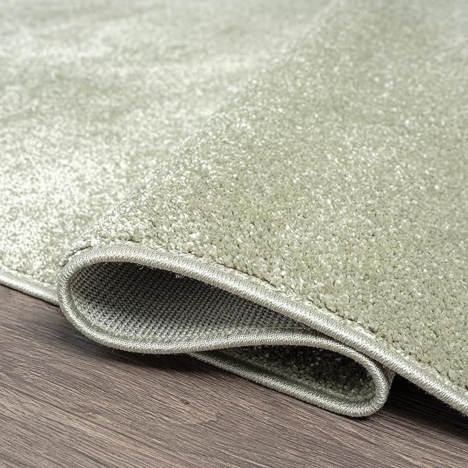 JONATHAN Y Haze Solid Low-Pile Green Indoor Area Rug 4x6, Coastal,Bohemian,Minimalist,Classic, Easy-Cleaning for Living Room,Bedroom,Kitchen,Pet Friendly,Non-Shedding (SEU100O-4)