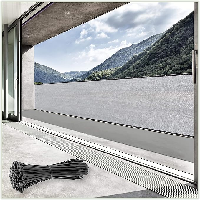 ColourTree Customized Size 6' Black and White Fence Screen Privacy Screen Heavy Duty Cable Zip Ties Included