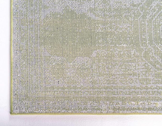 Unique Loom Bromley Collection Area Rug - Wells (7' 1" x 10' Rectangle, Green/ Ivory)