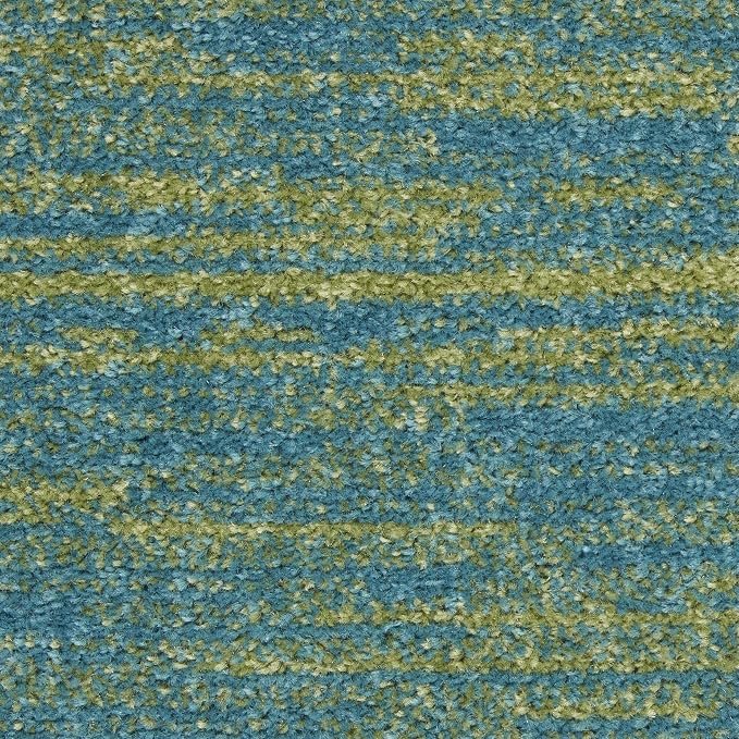 Nourison Home Nourison Essentials Blue Green 9' x Square Area Rug - Easy Clean, Non Shedding, Bed Room, Living Room, Dining Room, Kitchen (9' x Square)