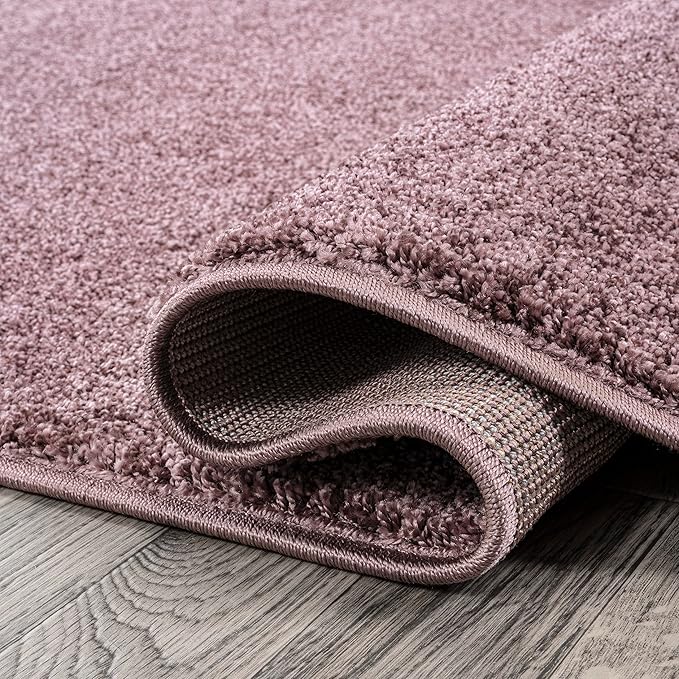 JONATHAN Y Haze Solid Low-Pile Light Purple 5x8 Oval Indoor Area Rug, Coastal,Bohemian,Minimalist,Classic, Easy-Cleaning for Living Room,Bedroom,Kitchen,Pet Friendly,Non-Shedding (SEU100R-5OV)