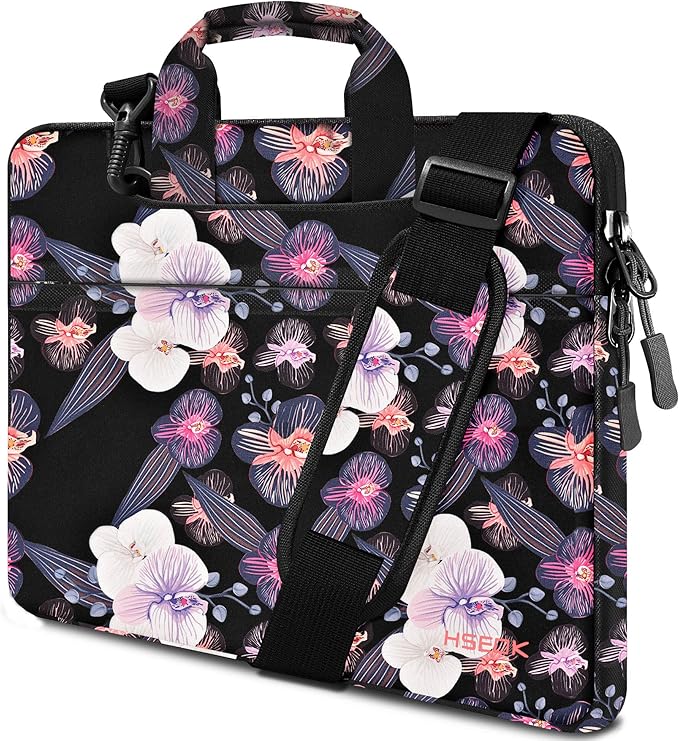 Laptop Shoulder Bag 13 13.3 14 Inch Case Compatible with MacBook Pro 14 2025-2021 M4/M3/M2/M1, Mac Air/pro 13-13.3 Inch and Most Popular 13-14 Notebooks,Spill-Resistant Briefcase, Jellyfish Flower