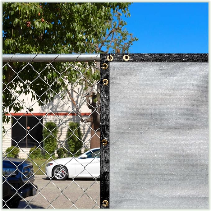 ColourTree Customized Size 6' Black and White Fence Screen Privacy Screen Heavy Duty Cable Zip Ties Included