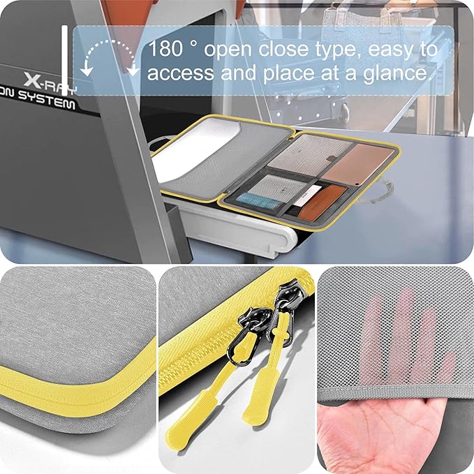 Hseok Laptop Case 13.3-14 inch Breifcase Handbag, Water-Resisten & Shockproof Laptop Sleeve Compatible with MacBook Pro 14",MacBook Air/Pro 13.3"and 13"-14" HP,Dell,Lenovo,Asus,Acer,Light gray-yellow