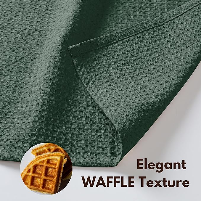 Native Fab Cotton Dish Towel & Dishcloths Set - 8 Piece, Soft, Absorbent, Fast Drying, Durable Towels for Cleaning, Baking, Cooking - Great for Home, Kitchen & Restaurant Use - Forest Green