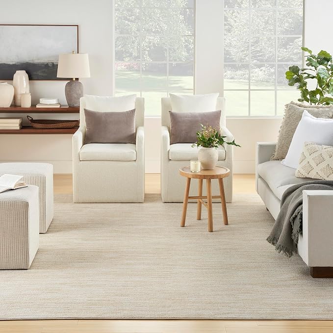 Nourison Home Nourison Essentials Ivory Gold 12' x 15' Area Rug - Easy Clean, Non Shedding, Bed Room, Living Room, Dining Room, Kitchen (12' x 15')