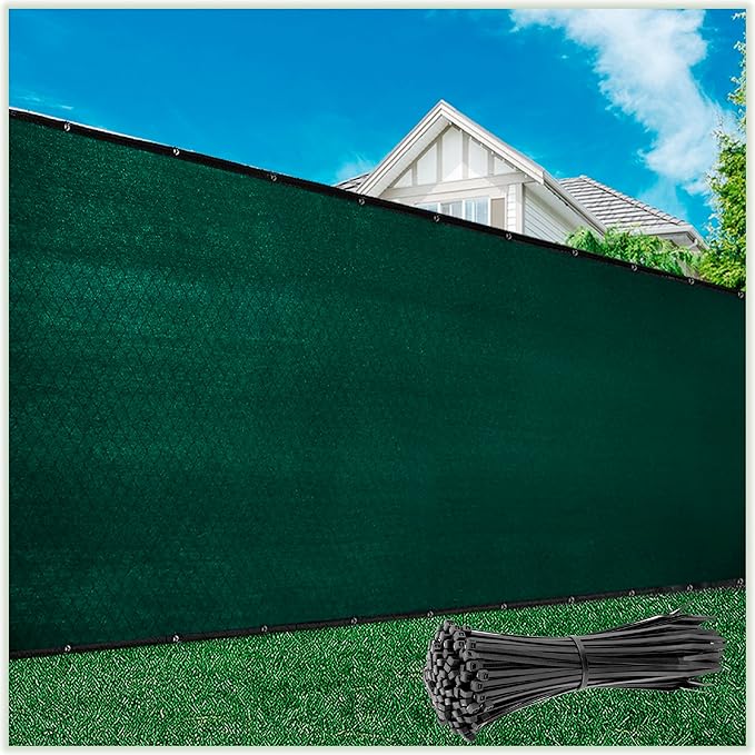 ColourTree 6' x 25' Green Fence Screen Privacy Screen - Commercial Grade 170 GSM - Heavy Duty - 3 Years Warranty - Cable Zip Ties Included
