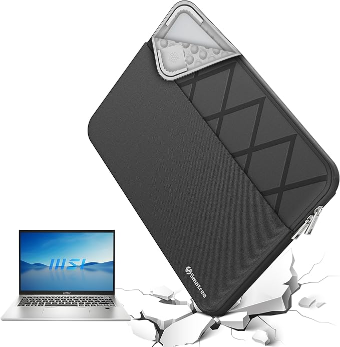 Smatree Laptop Sleeve for 16 inch MSI Venture A16 AI+ Copilot+ PC,Protective Laptop Case with Accessory Pocket,YKK Zipper,Patented Shockproof Design(E656)