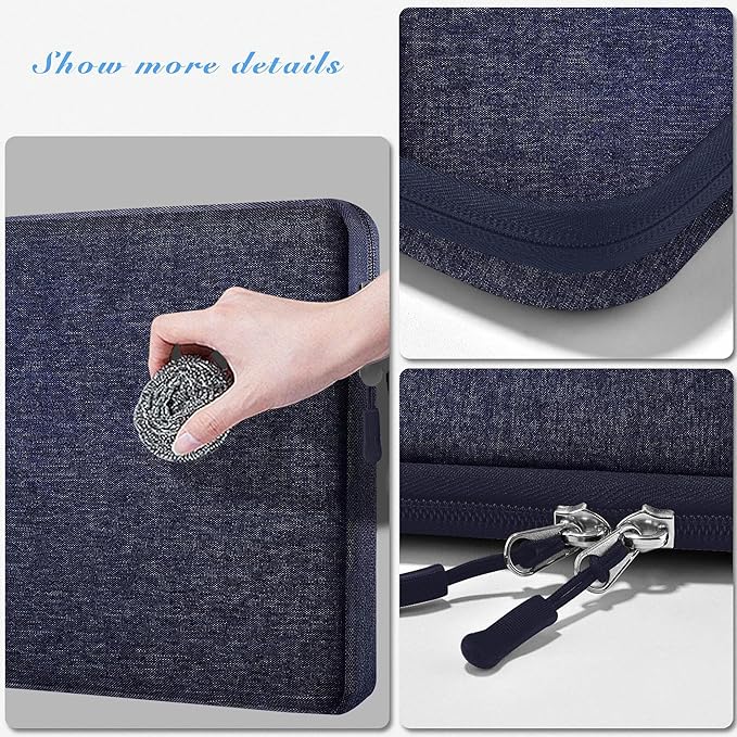 Hseok Laptop Case 15.6 Inch Sleeve, Shockproof Protective Water Repellent with Accessory Pocket,Compatible with Mac Pro 16 inch 2025-2019, Sleeve Bag for Most 15 15.6 16 Notebooks,D01B01
