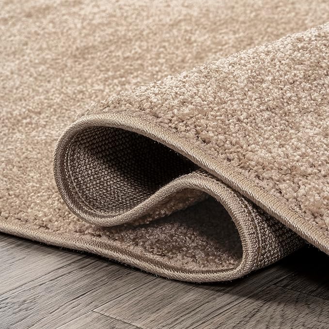 JONATHAN Y Haze Solid Low-Pile Beige 3x5 Oval Indoor Area Rug, Coastal,Bohemian,Minimalist,Classic, Easy-Cleaning for Living Room,Bedroom,Kitchen,Pet Friendly,Non-Shedding (SEU100G-3OV)