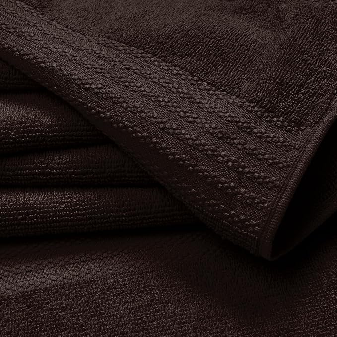 GLAMBURG Premium Cotton Oversized 2 Pack Bath Sheet 35x70-100% Pure Cotton - Ideal for Everyday use - Ultra Soft & Highly Absorbent - Machine Washable - Chocolate Brown