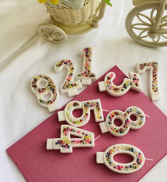 Birthday Candles, Pearl Sequin Number Candle Party Supplies (Number-1)