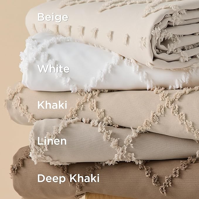 Bedsure Boho Oversized King Duvet Cover - Linen Breathable & Soft Boho Bedding, Machine Washable Comforter Cover for All Seasons, Includes 1 Duvet Cover 120"x98" with 2 Pillow Shams & Zipper Closure