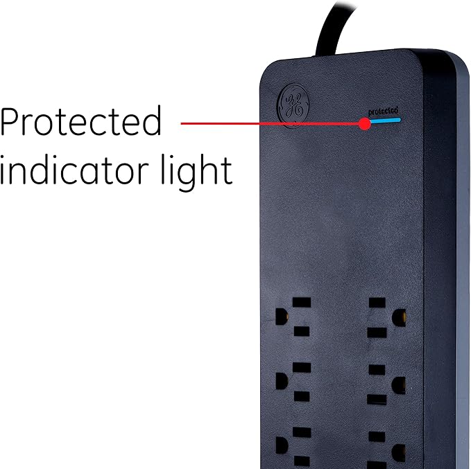 GE 37746 Ultra Pro Surge Protector 10 Outlets 4' Cord, Black