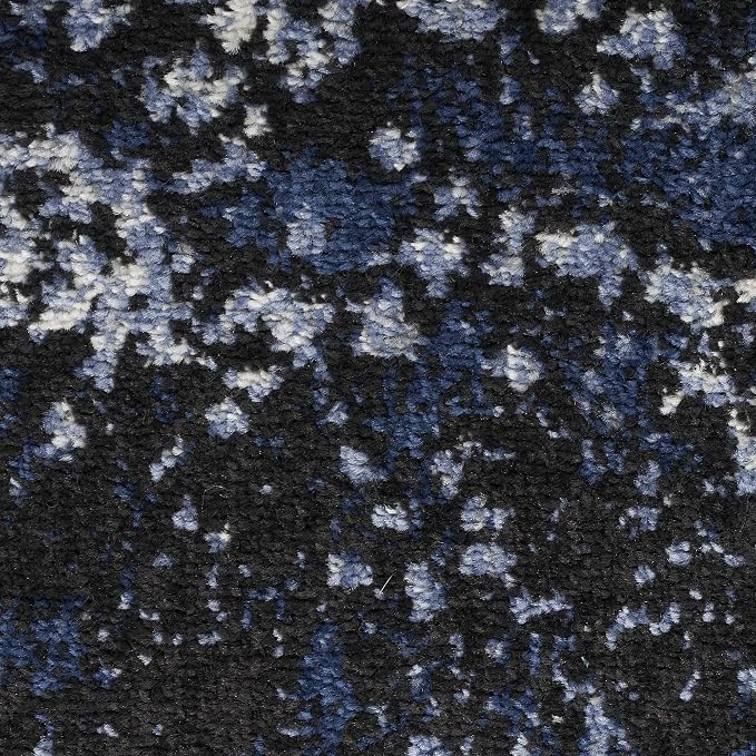 Nourison Passion Light Blue/Black 1'10'' x 2'10'' Area-Rug, Modern, Abstract, Easy-Cleaning, Non Shedding, Bed Room, Living Room, Dining Room, Kitchen, (2' x 3') (Pack of 3)