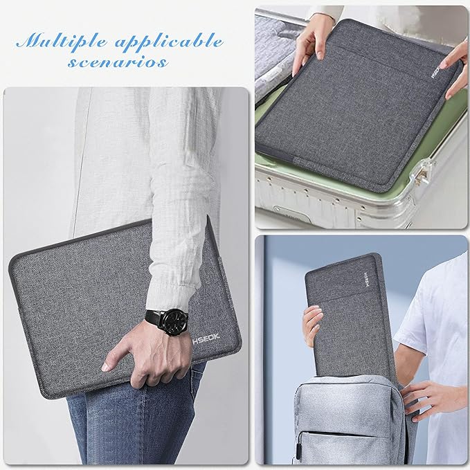 Hseok Laptop Case 15.6 Inch Sleeve, Shockproof Protective Water Repellent with Accessory Pocket,Compatible with Mac Pro 16 inch 2025-2019, Sleeve Bag for Most 15 15.6 16 Notebooks,L01G07