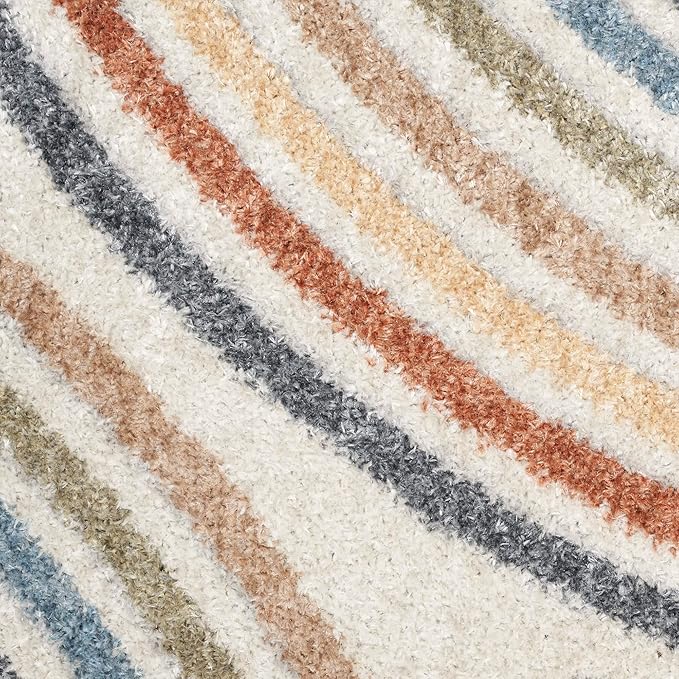 Nourison Home Astra Machine Washable Ivory Multicolor 3'3" x 5' Area Rug - Easy Clean, Non Shedding, Bed Room, Living Room, Dining Room, Kitchen (3' x 5')
