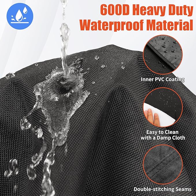 iCOVER Small Grill Cover - 30 inch Two Burner BBQ Gas Grills Covers 600D Heavy Duty Waterproof, Fits Weber/Char-Broil/Brinkmann/Nexgrill/Jenn Air/Pit Boss 3 Series with Collapsed Side Tables