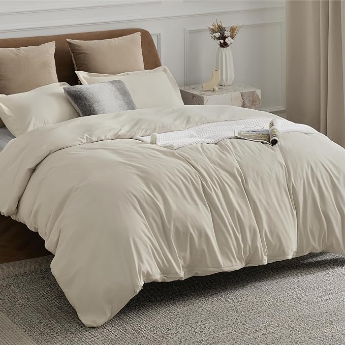 Bedsure Duvet Cover Full Size - Only Includes 1 Duvet Cover (80"x90"), Hotel Luxury Soft Double Brushed All Season Bedding for Kids & Adults, Zipper Closure, NO Comforter, Linen