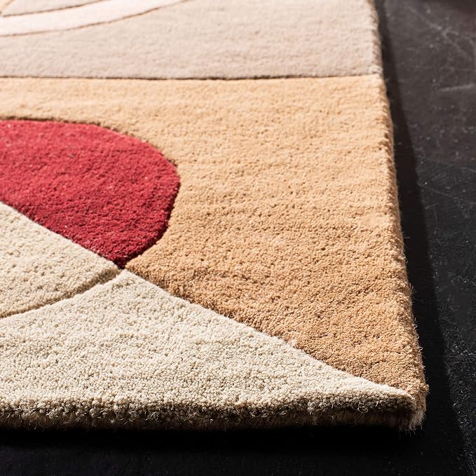 SAFAVIEH Rodeo Drive Collection Runner Rug - 2'6" x 16', Beige & Multi, Handmade Mid-Century Modern Abstract Wool, Ideal for High Traffic Areas in Living Room, Bedroom (RD845A)