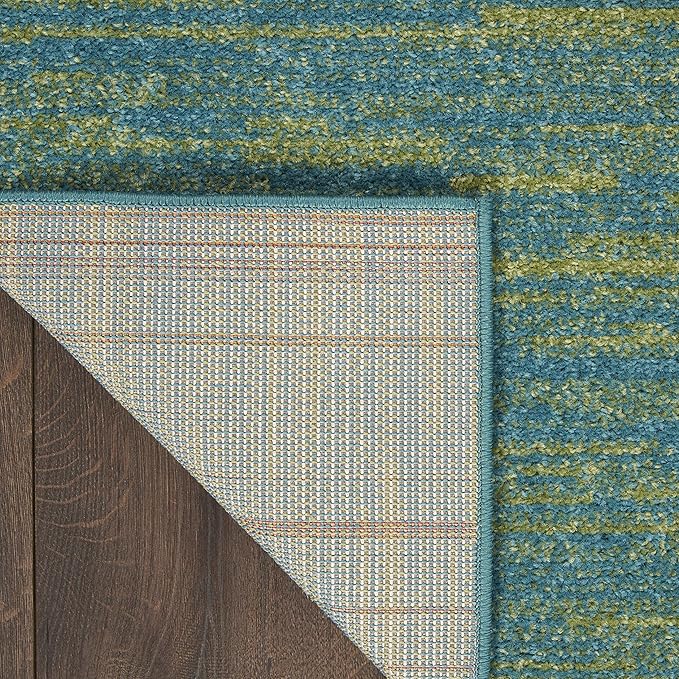 Nourison Home Nourison Essentials Blue Green 9' x Square Area Rug - Easy Clean, Non Shedding, Bed Room, Living Room, Dining Room, Kitchen (9' x Square)