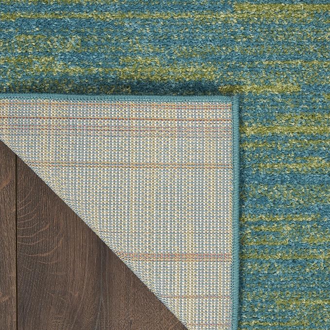 Nourison Home Nourison Essentials Blue Green 6' x 9' Area Rug - Easy Clean, Non Shedding, Bed Room, Living Room, Dining Room, Kitchen (6' x 9')