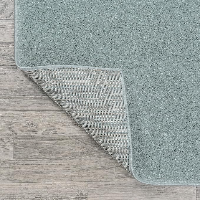 JONATHAN Y Haze Solid Low-Pile Aqua Blue Indoor Area Rug 4x6, Coastal,Bohemian,Minimalist,Classic, Easy-Cleaning for Living Room,Bedroom,Kitchen,Pet Friendly,Non-Shedding (SEU100S-4)