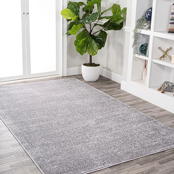 JONATHAN Y Haze Solid Low-Pile Gray Indoor Area Rug 12x15, Coastal,Bohemian,Minimalist,Classic, Easy-Cleaning for Living Room,Bedroom,Kitchen,Pet Friendly,Non-Shedding (SEU100A-15)