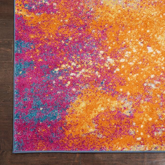 Nourison Home Passion Sunburst 6' x 9' Area Rug - Easy Clean, Non Shedding, Bed Room, Living Room, Dining Room, Kitchen (6' x 9')