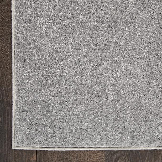 Nourison Home Nourison Essentials Silver Grey 2' x 6' Area Rug - Easy Clean, Non Shedding, Bed Room, Living Room, Dining Room, Kitchen (6' Runner)