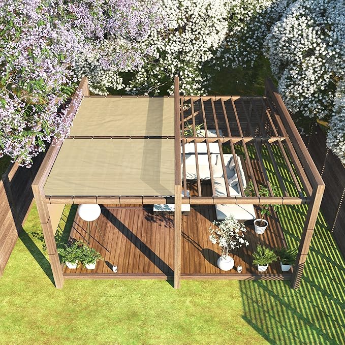 ColourTree 6' x 25' Beige Fence Screen Privacy Screen - Commercial Grade 170 GSM - Heavy Duty - 3 Years Warranty - Cable Zip Ties Included