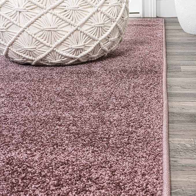 JONATHAN Y Haze Solid Low-Pile Light Purple Runner Rug 2x8, Coastal,Bohemian,Minimalist,Classic, Easy-Cleaning for Living Room,Bedroom,Kitchen,Pet Friendly,Non-Shedding (SEU100R-28)