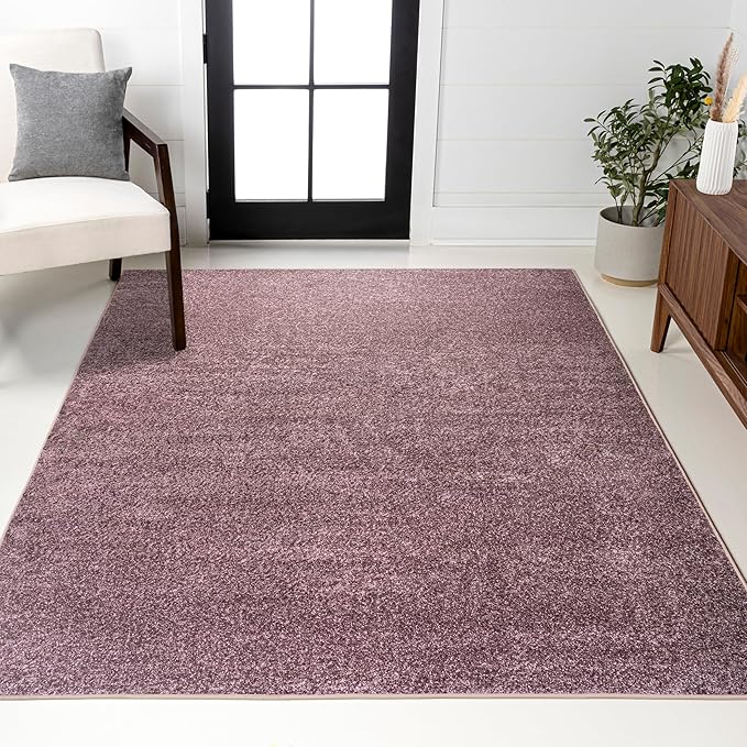 JONATHAN Y Haze Solid Low-Pile Light Purple Indoor Area Rug 3x5, Coastal,Bohemian,Minimalist,Classic, Easy-Cleaning for Living Room,Bedroom,Kitchen,Pet Friendly,Non-Shedding (SEU100R-3)