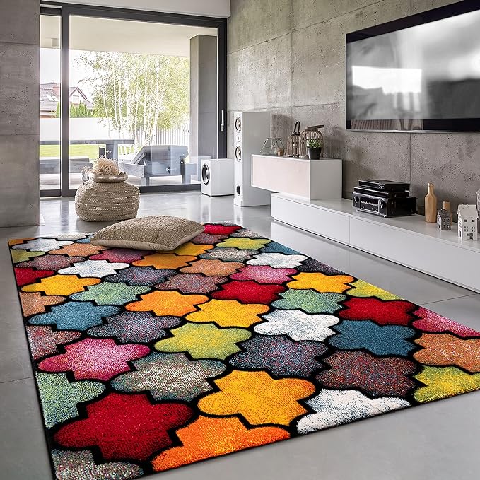 Paco Home Colorful Area Rug with Morrocan Pattern in Multicolor, Size: 2'8" x 9'10"