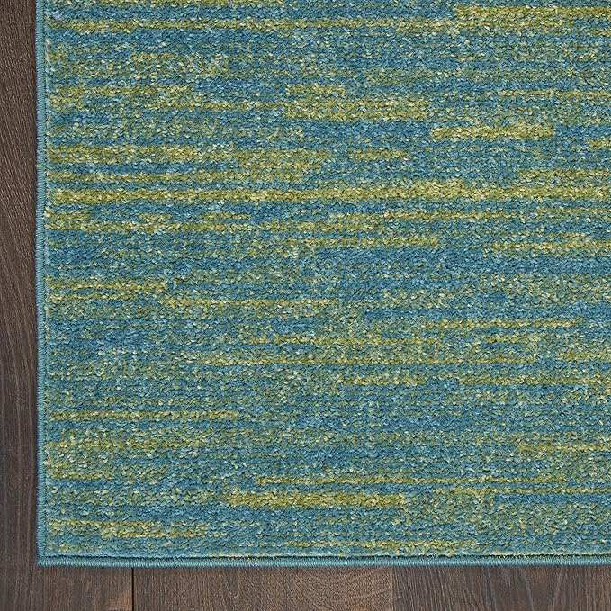 Nourison Home Nourison Essentials Blue Green 8' x 10' Area Rug - Easy Clean, Non Shedding, Bed Room, Living Room, Dining Room, Kitchen (8' x 10')