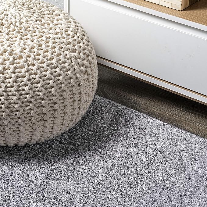 JONATHAN Y Haze Solid Low-Pile Gray 3x5 Oval Indoor Area Rug, Coastal,Bohemian,Minimalist,Classic, Easy-Cleaning for Living Room,Bedroom,Kitchen,Pet Friendly,Non-Shedding (SEU100A-3OV)