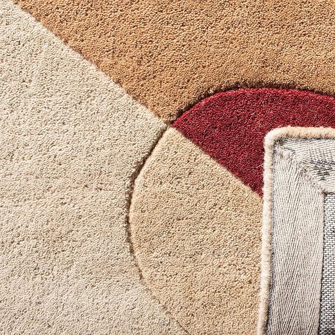 SAFAVIEH Rodeo Drive Collection Runner Rug - 2'6" x 16', Beige & Multi, Handmade Mid-Century Modern Abstract Wool, Ideal for High Traffic Areas in Living Room, Bedroom (RD845A)